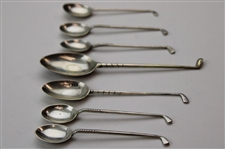 Seven (7) Various Vintage Golf Club Handled Sterling Silver Spoons
