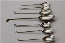 Seven (7) Various Vintage Golf Club Handled Sterling Silver Spoons