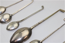 Seven (7) Various Vintage Golf Club Handled Sterling Silver Spoons