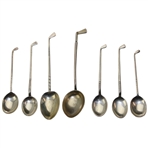 Seven (7) Various Vintage Golf Club Handled Sterling Silver Spoons