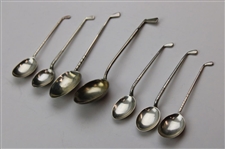 Seven (7) Various Vintage Golf Club Handled Sterling Silver Spoons