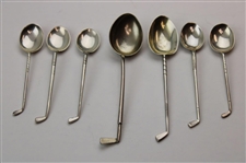 Seven (7) Various Vintage Golf Club Handled Sterling Silver Spoons