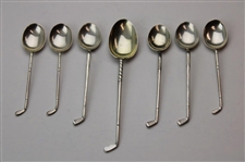 Seven (7) Various Vintage Golf Club Handled Sterling Silver Spoons