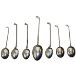 Seven (7) Various Vintage Golf Club Handled Sterling Silver Spoons