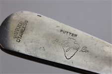 Burke Stainless Steel Blade Putter with Hickory Shaft for B.H. Dyas Co. Los Angeles