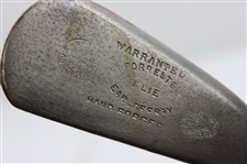Antique George Forrester Earlsferry Smooth Face Putting Cleek Hickory Shaft Golf Club