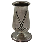 1936 Sterling Silver Crossed Golf Clubs w/Golf Ball Themed Candlestick Holder