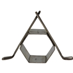 1930 Crossed Golf Clubs Sterling Silver Hexagon Shaped Napkin Holder