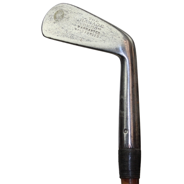 Antique The Gamage London Hand Forged Smooth Face Hickory Shaft Golf Iron