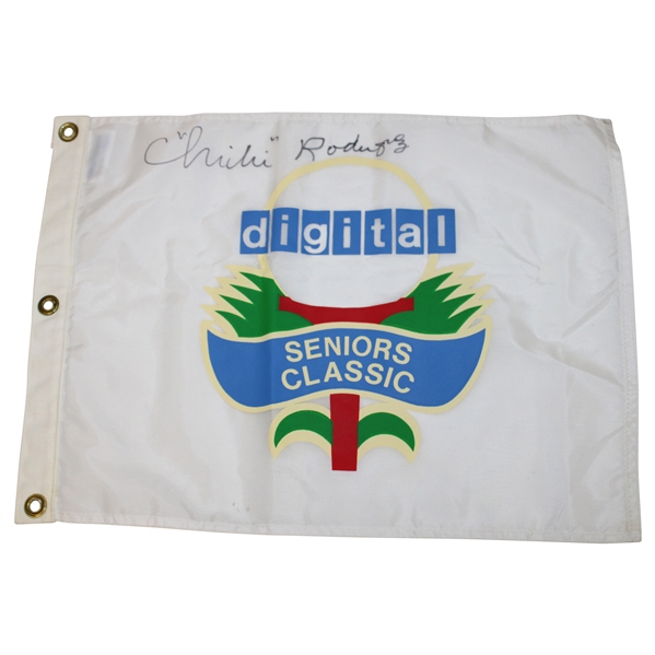 Chi Chi Rodriguez Signed Digital Seniors Classic Screen Flag JSA ALOA