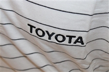 Chi Chi Rodriguez's Personal Ashworth White & Black Stripe Polo - M