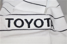 Chi Chi Rodriguez's Personal Ashworth White & Black Stripe Polo - M