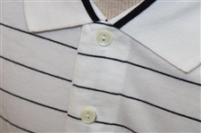 Chi Chi Rodriguez's Personal Ashworth White & Black Stripe Polo - M