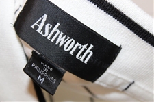 Chi Chi Rodriguez's Personal Ashworth White & Black Stripe Polo - M