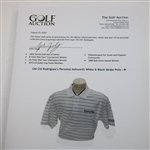 Chi Chi Rodriguez's Personal Ashworth White & Black Stripe Polo - M