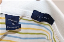 Chi Chi Rodriguez's Personal Jeff Rose Blue, Green & Yellow Striped Polo w/Sponsor - M