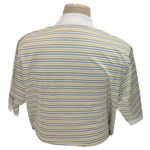 Chi Chi Rodriguez's Personal Jeff Rose Blue, Green & Yellow Striped Polo w/Sponsor - M