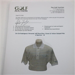 Chi Chi Rodriguez's Personal Jeff Rose Blue, Green & Yellow Striped Polo w/Sponsor - M