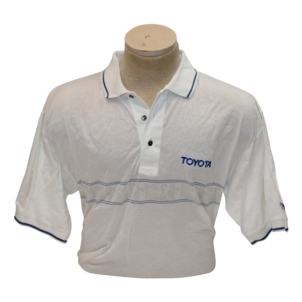 Chi Chi Rodriguezs Personal Kachina White & Blue Polo w/Sponsor - M