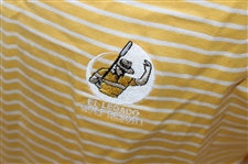 Chi Chi Rodriguez's Personal El Legado Golf Resort Yellow & White Striped Polo w/Sponsor - M