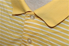Chi Chi Rodriguez's Personal El Legado Golf Resort Yellow & White Striped Polo w/Sponsor - M