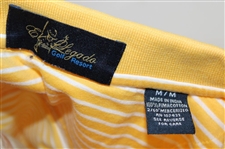 Chi Chi Rodriguez's Personal El Legado Golf Resort Yellow & White Striped Polo w/Sponsor - M