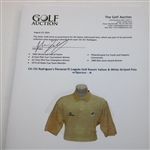 Chi Chi Rodriguez's Personal El Legado Golf Resort Yellow & White Striped Polo w/Sponsor - M