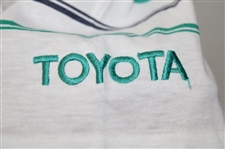 Chi Chi Rodriguez's Personal Antigua White, Green & Blue Polo w/Sponsor - M