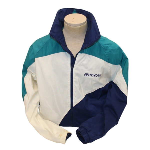 Chi Chi Rodriguezs Personal JMN Apparel Green, White & Blue Jacket w/Sponsor - S