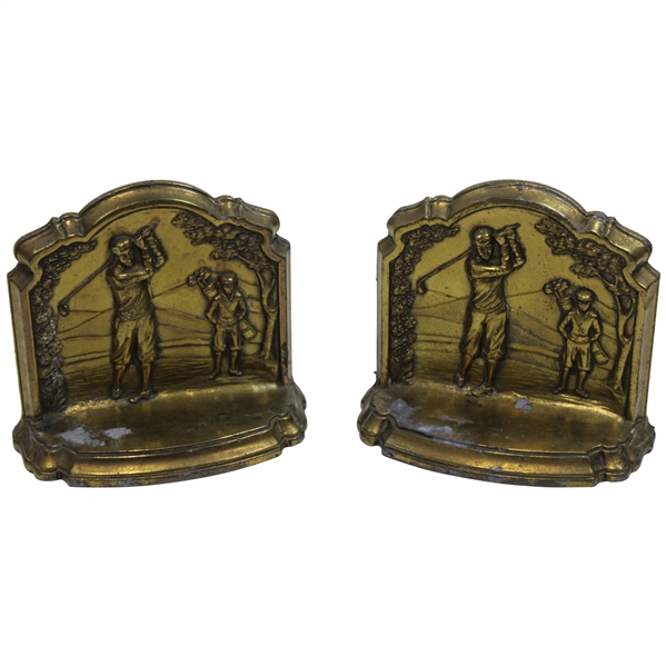 Chi Chi Rodriguezs Personal Post Swing Golfer with Caddy Themed JB Bookends