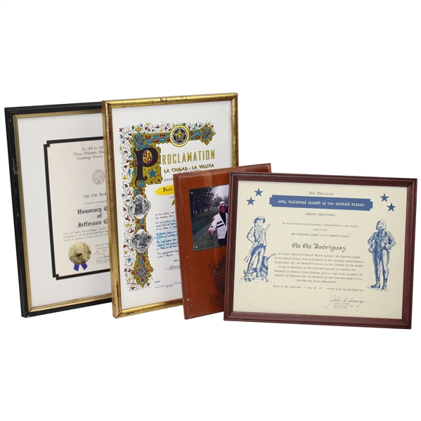 Four (4) Chi Chi Plaques/Awards - Honorary Citizen, Appointment of Mayorship & more