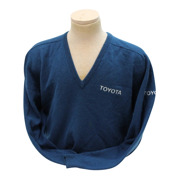 Chi Chi Rodriguezs Personal Pringle Blue Cashmere Sweater w/Sponsor 