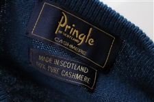 Chi Chi Rodriguez's Personal Pringle Blue Cashmere Sweater w/Sponsor 