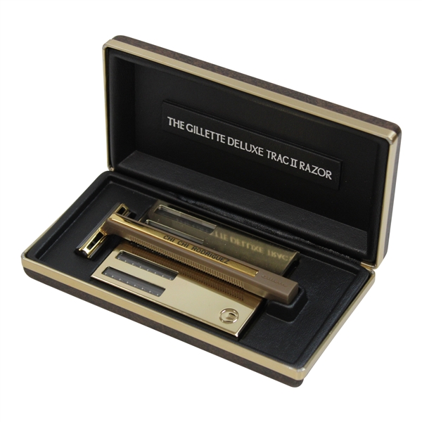 Chi Chi Rodriguezs Personal Gillette Deluxe Trac II Razor w/Box