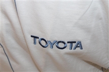 Chi Chi Rodriguez's Personal Antigua Blue & White Polo w/Sponsor - M