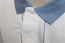 Chi Chi Rodriguez's Personal Antigua Blue & White Polo w/Sponsor - M