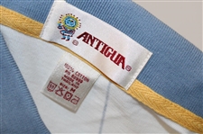 Chi Chi Rodriguez's Personal Antigua Blue & White Polo w/Sponsor - M