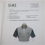 Chi Chi Rodriguez's Personal Antigua Blue & White Polo w/Sponsor - M