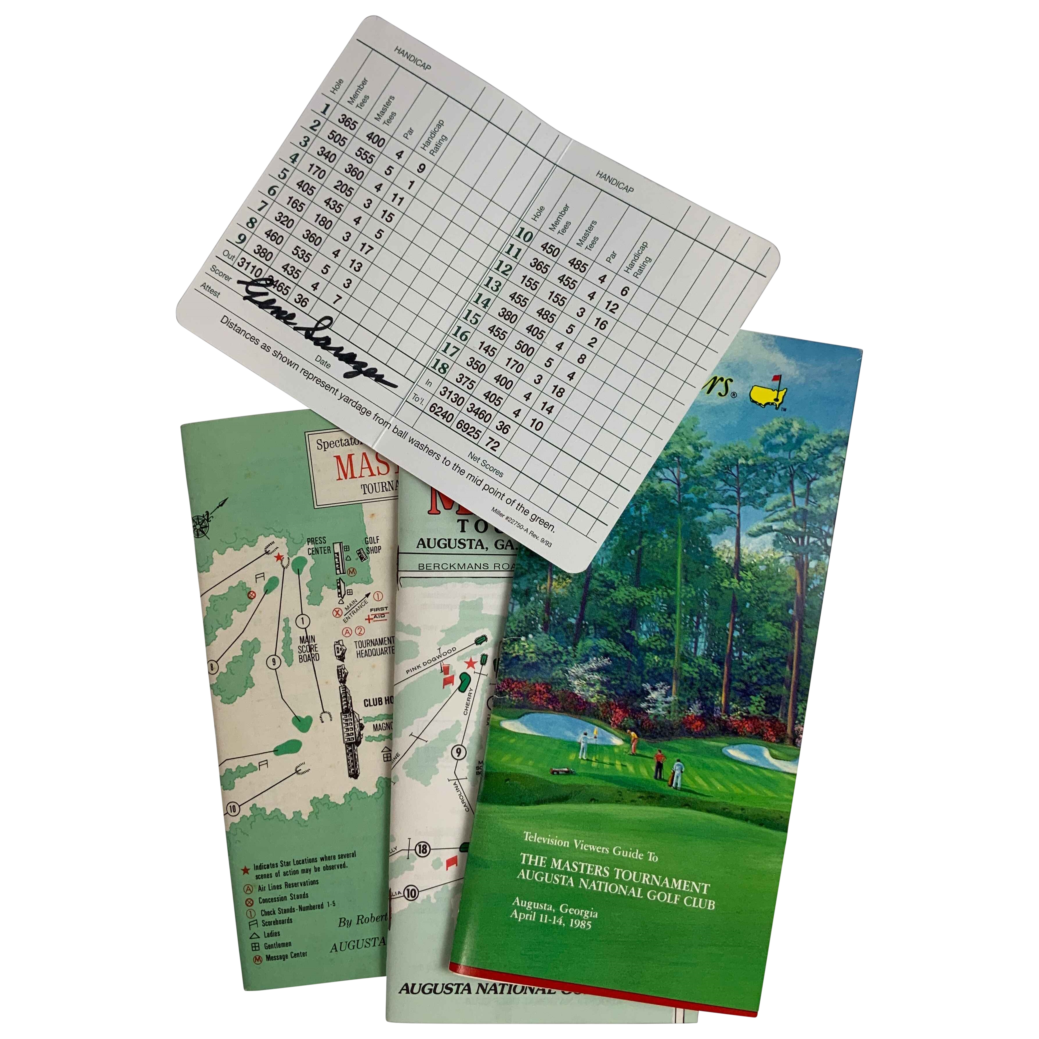 Lot Detail - Gene Sarazen Signed ANGC Scorecard w/ 1989-90-95 Spec ...