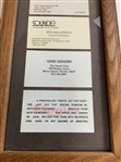 A Collection of Golf Legend Business Cards and Facsimile Signatures in a Wood Frame