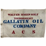 Walter Hagen Signed 1937 Handwritten Note w/ LESCO Tournament Flag JSA ALOA