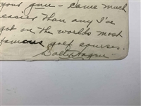 Walter Hagen Signed 1937 Handwritten Note w/ LESCO Tournament Flag JSA ALOA