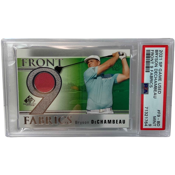 2021 Upper Deck SP Game Used Golf Bryson DeChambeau Front 9 Fabrics PSA 9 MINT