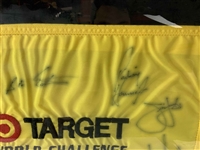 Tiger Woods & Multi-Signed 2002 Target World Challenge Golf Flag - Framed JSA ALOA