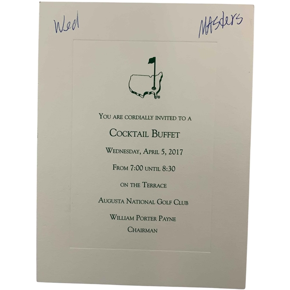 2017 Augusta National Golf Club Masters Tournament Cocktail Buffet Invitation
