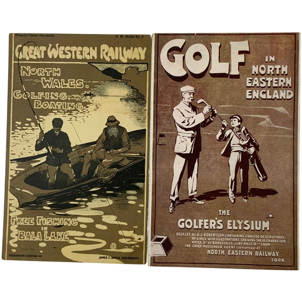 Two (2) Railway Golf Advertising Postcards