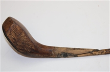 Antique Butchart-Ossett and Akley Scare Head Golf Club with Hickory Shaft