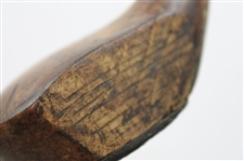 Antique Butchart-Ossett and Akley Scare Head Golf Club with Hickory Shaft