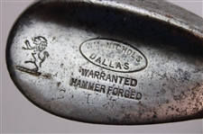 Hickory Shaft Wm. Nichols Dallas Hammer Forged Niblick Golf Club