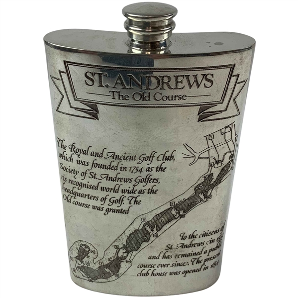 St. Andrews The Old Course Commemorative Pewter Hip Flask